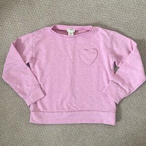 J. Crew Factory Pink Lightweight Sweatshirt with Heart Pocket (size 4-5)